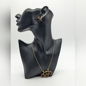 CM (CURTMAN CO. INC.)Black Onyx Gold Filled Necklace  1/20-12K GF and earrings